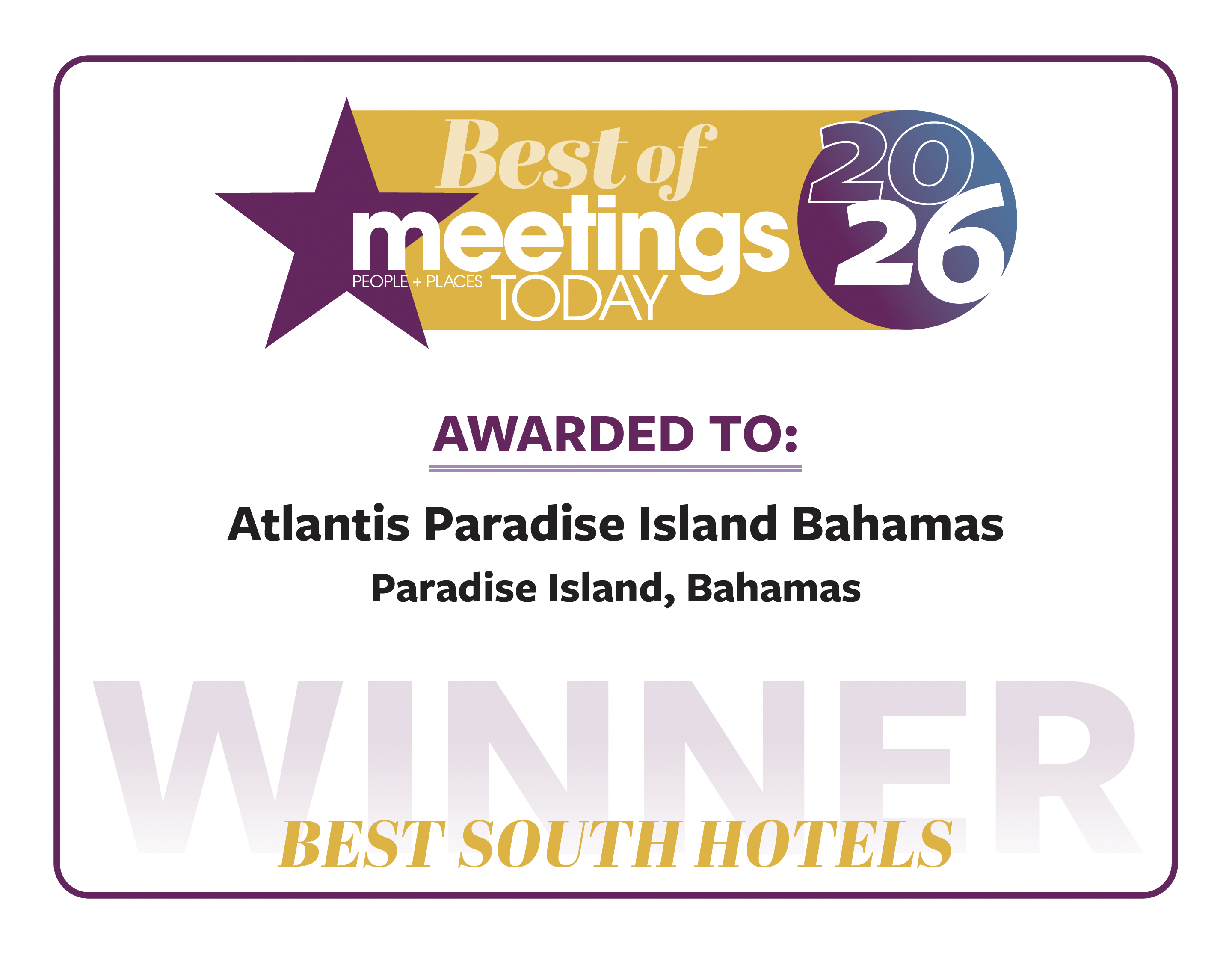 2026 meetings today award winner